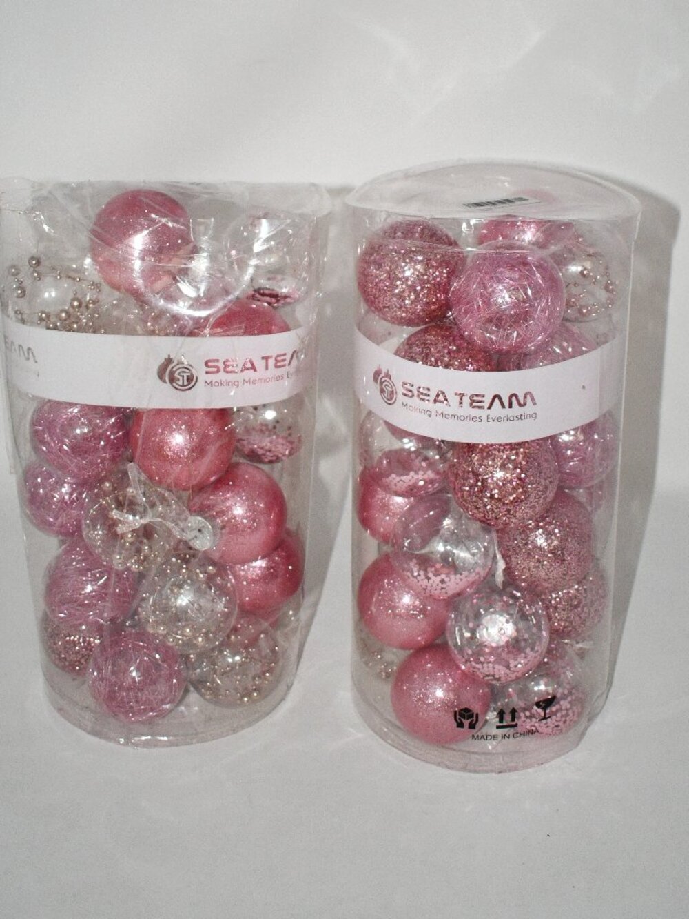 Sea Team 60mm Shatterproof Christmas Ball Ornaments, 30 Pack, Pink Set of 2, NWT